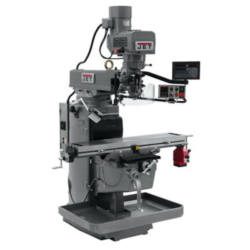 JET JTM-1050EVS2/230 Mill With 3-Axis Newall DP700 DRO (Knee) With X-Axis Powerfeed #690639