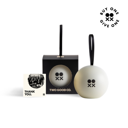 Two Good Co Good Feels Bauble gift box with black ribbon