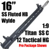 16" Stainless Fluted 1:9 HBar | Ultra-Quad - 12" Tactical  Series -Titan Comp SS