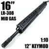 16" Aero Precision Billet LR308 1:10 Socom | 12" Keymod | Optiport W/ Charging Handle
