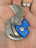 Self Defense Blue Tactical EDC Mini Pocket Knife Survival Keychain Round karambit coin claw