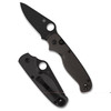 Spyderco ButtonUp Carbon Fiber, Folding Knife, 3.27" Clip Point Blade, 7.5" Overall Length, 8Cr13MoV Blade Steel, Plain Edge, Black Oxide Finish, Black Carbon Fiber Handle, Button Lock C275CFPBK