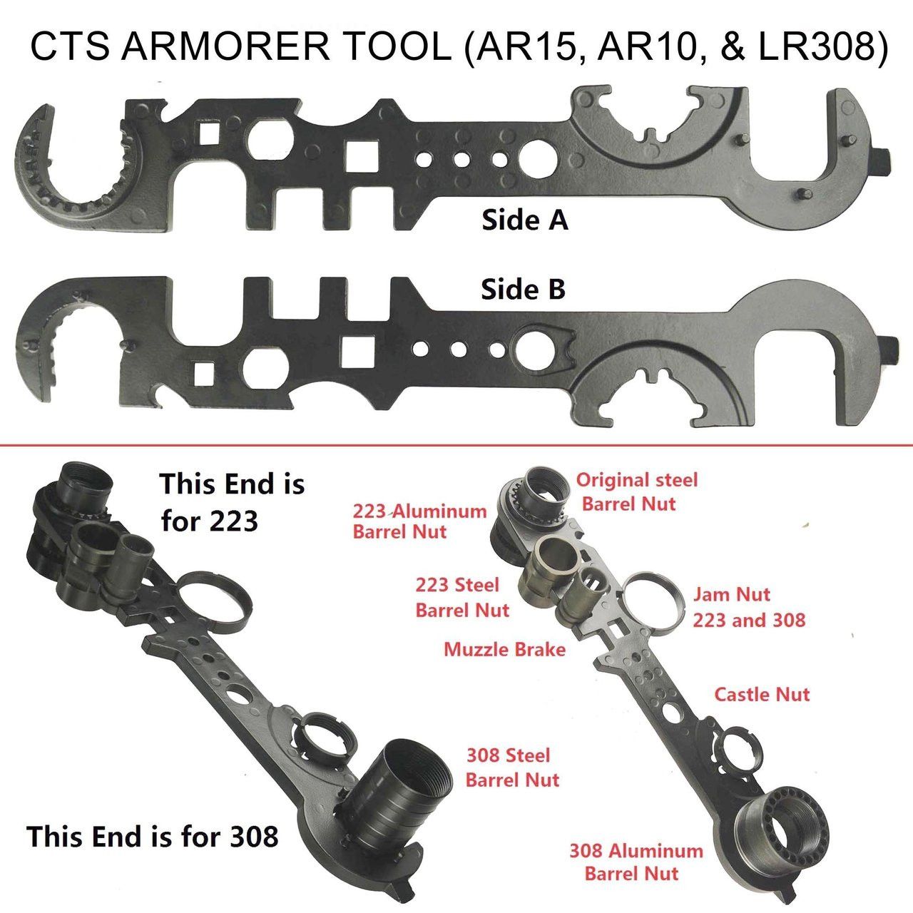 BLACK LABEL | Armorers Wrench Multi Tool for AR-15, AR-10, & LR-308 (TC-09181300) 