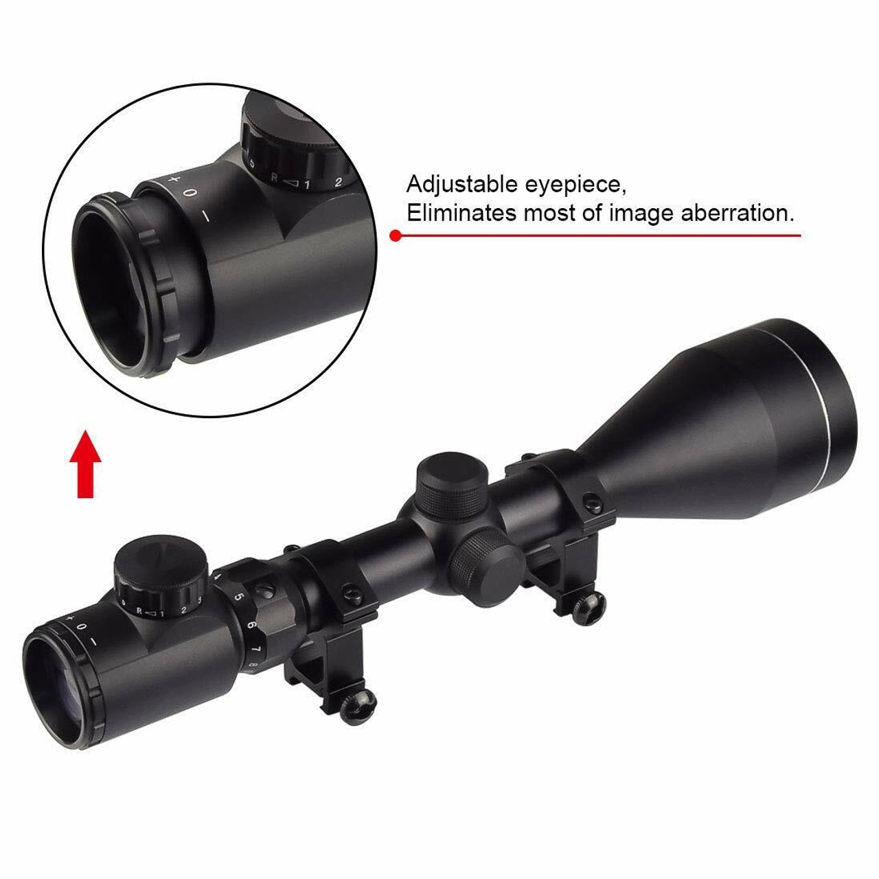 1S1K Optics 3-9 X 56 Illuminated Mil-Dot Rangefinder Reticle Rifle Scope - Black