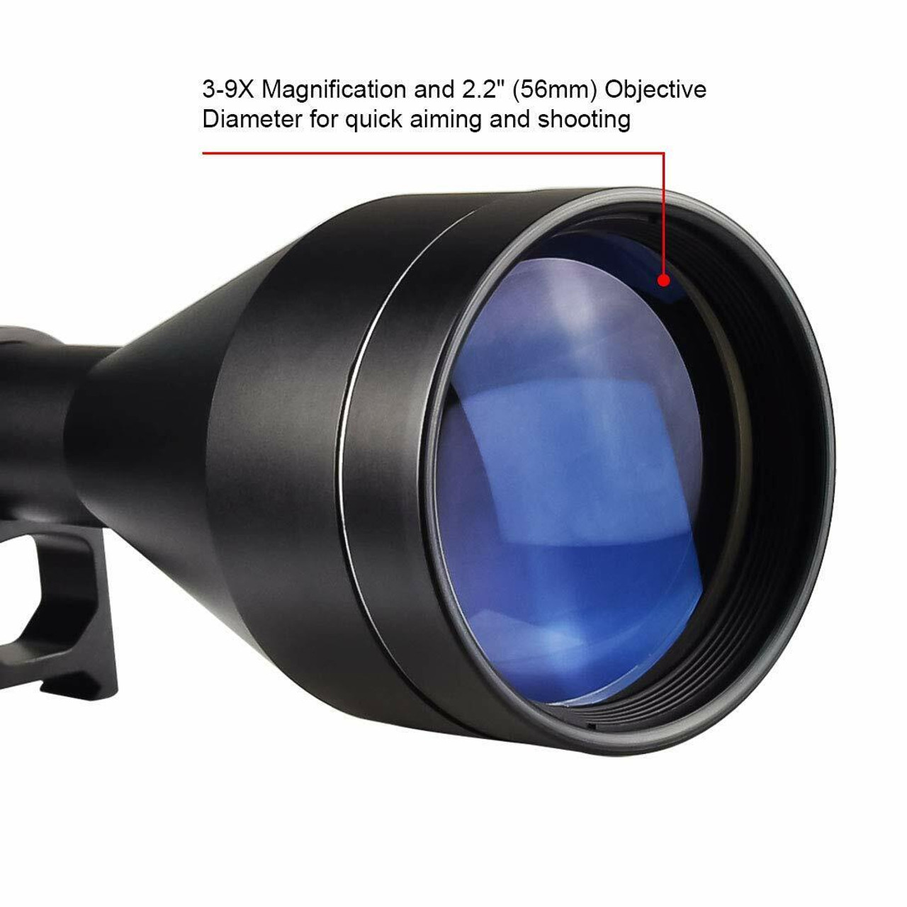 1S1K Optics 3-9 X 56 Illuminated Mil-Dot Rangefinder Reticle Rifle Scope - Black