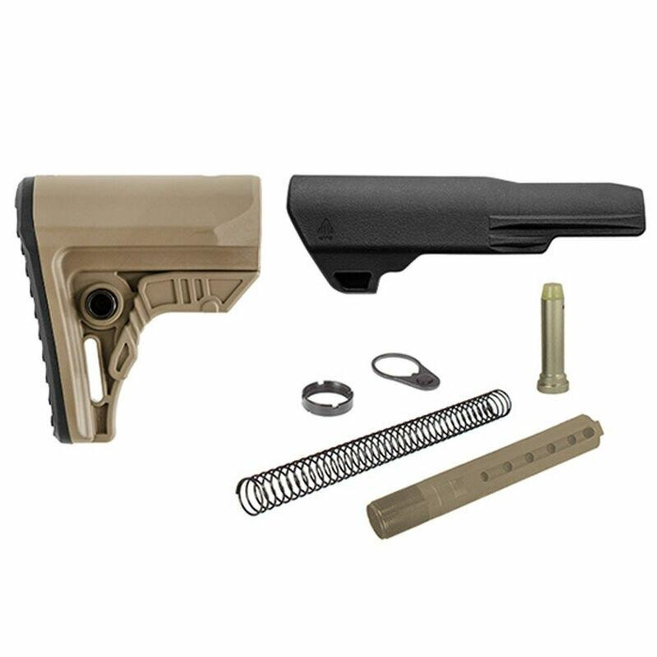 Leapers, Inc - UTG UTG PRO AR-15 Ops Ready S4 Mil-Spec Stock w/ Buffer Kit, FDE 4717385552777