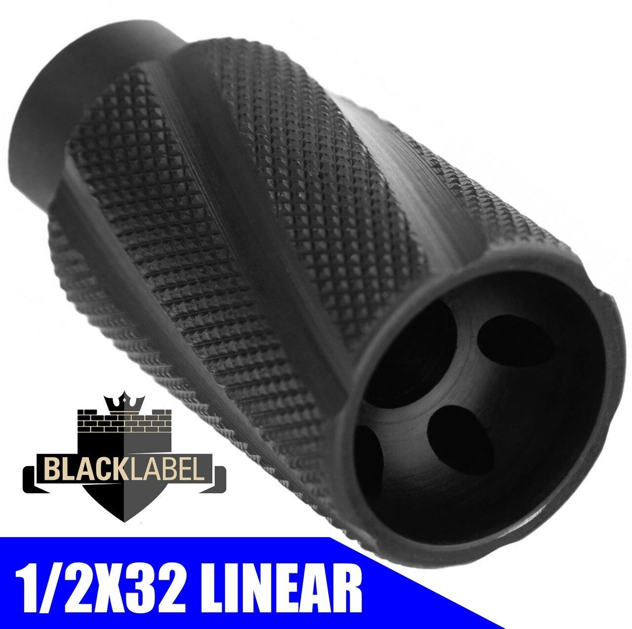 BLACK LABEL Super Hawg 9MM BFD Linear Flash Concussion Forwarding Muzzle Brake - 1/2x32
