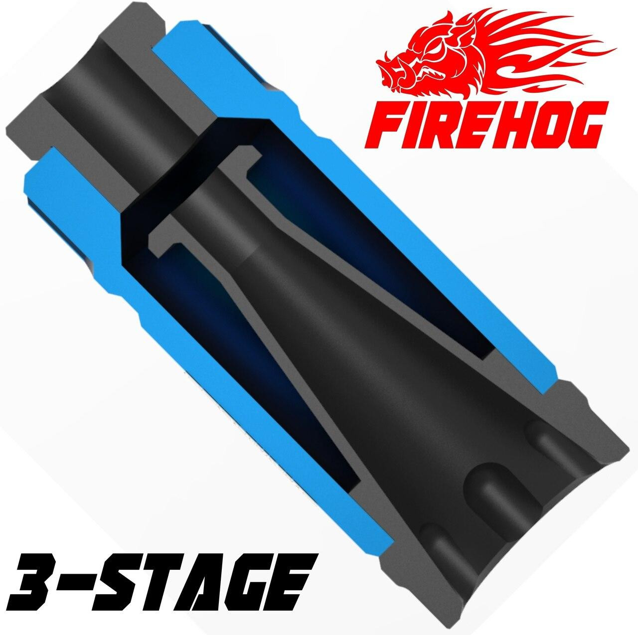 FIREHOG Fire Hog Mod-FMC Black- Flash Suppressor Muzzle Blast Mitigation Brake System