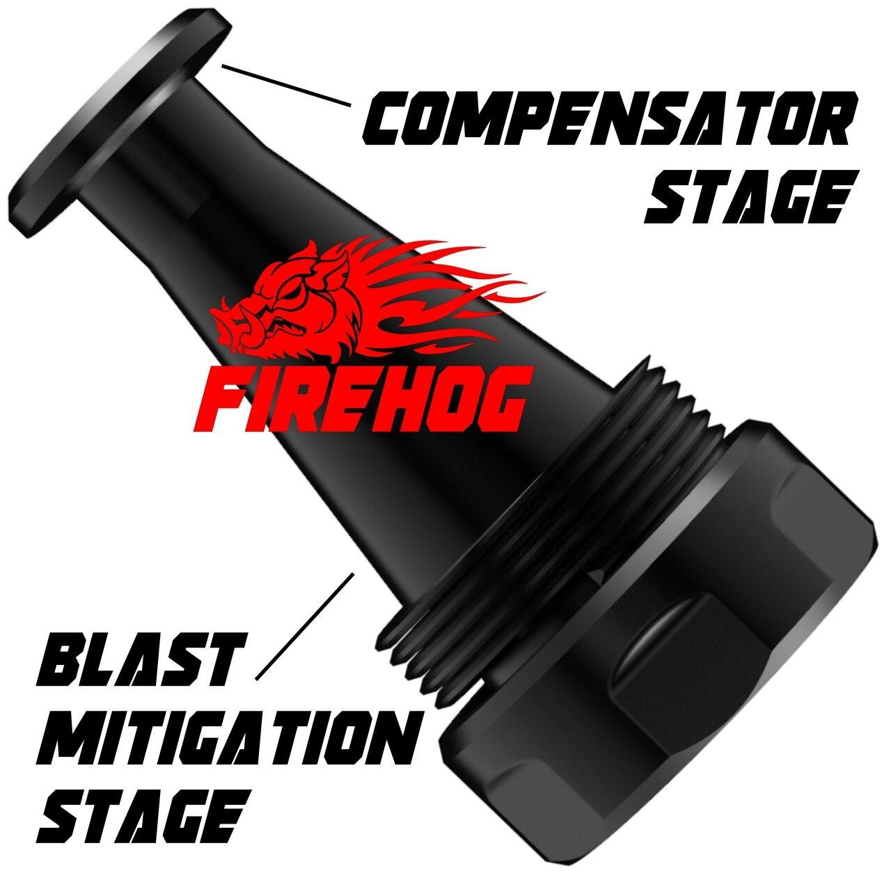 FIREHOG Fire Hog Mod-FMC Black- Flash Suppressor Muzzle Blast Mitigation Brake System