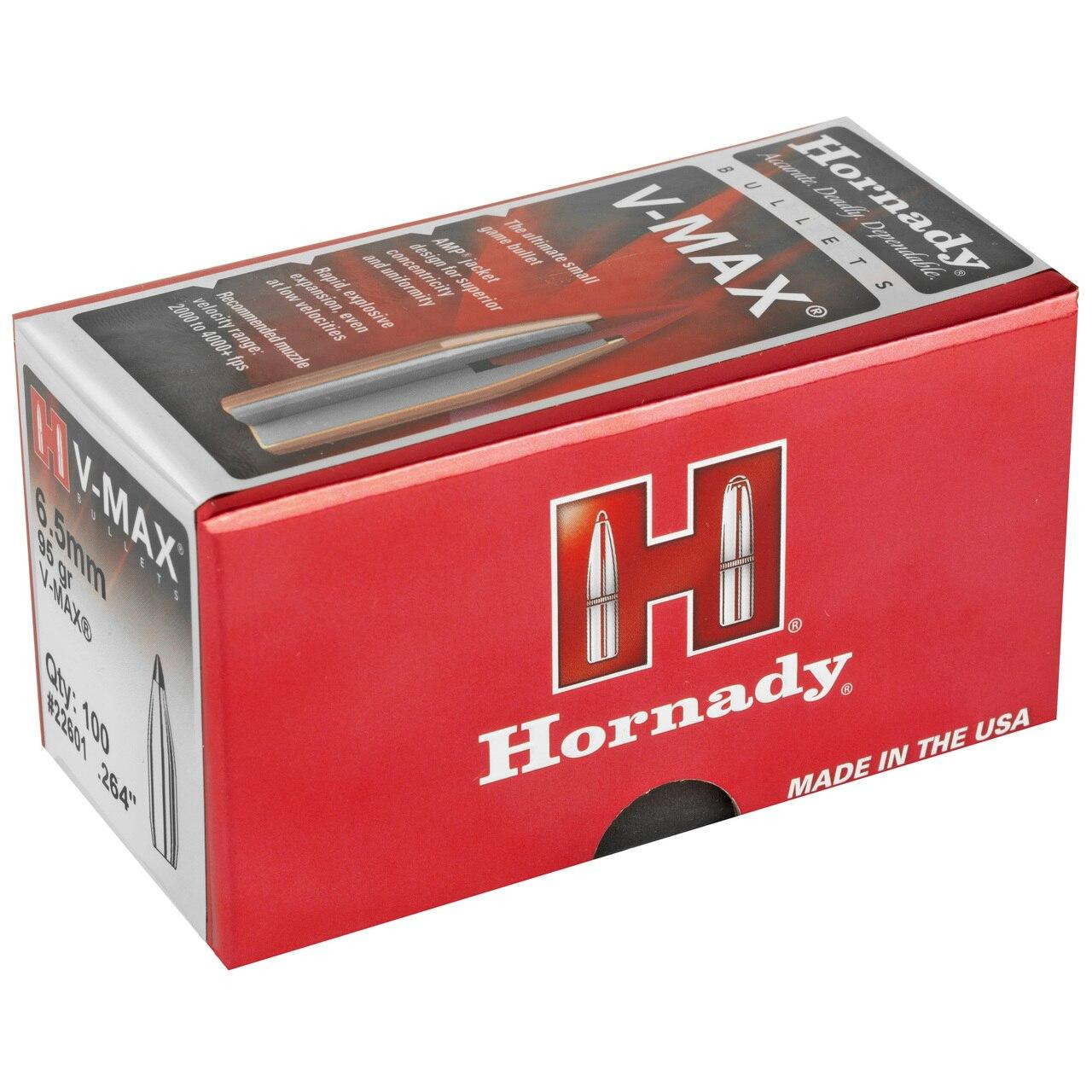 Hornady Hrndy V-max 6.5mm .264 95gr 100ct 090255275056