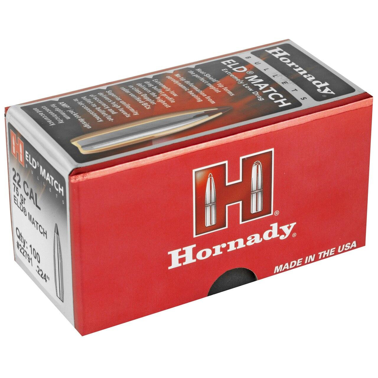 Hornady Hrndy Eld-m 22cal .224 75gr 100ct 090255227918