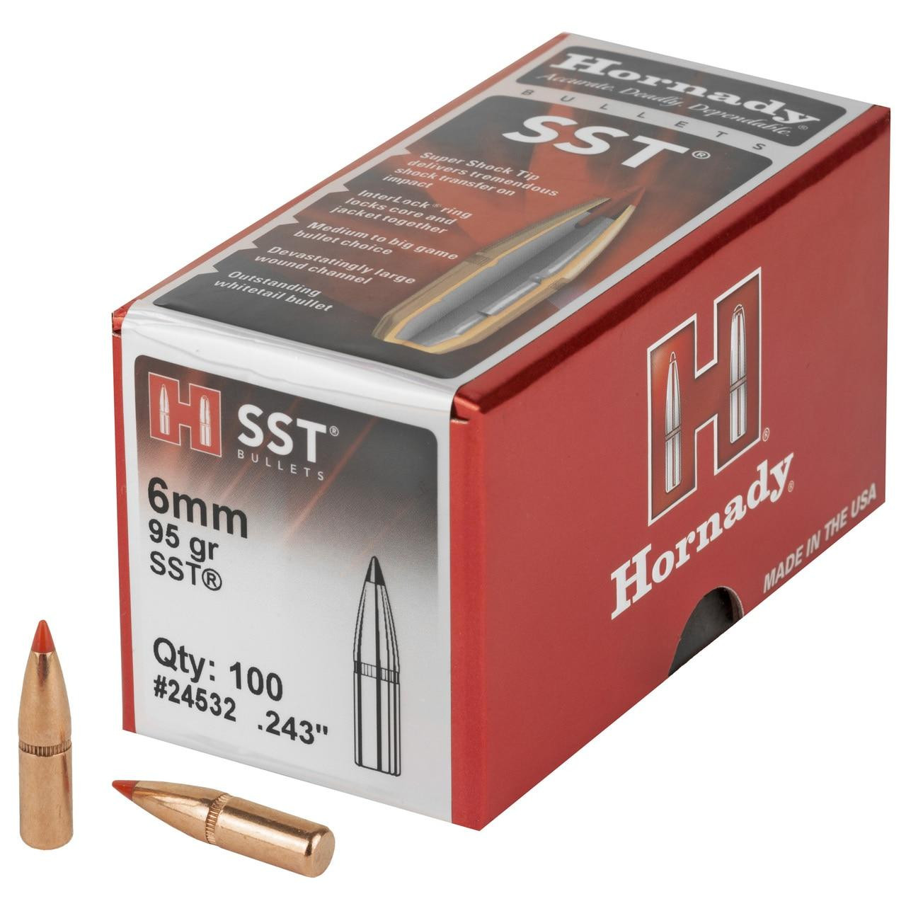 Hornady Hrndy Sst 6mm .243 95gr 100ct 090255245325