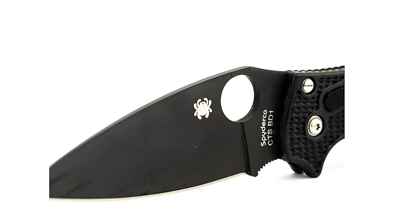 Spyderco Manix 2 - 3.375" Folding Knife, Black Blade, Lightweight, Black