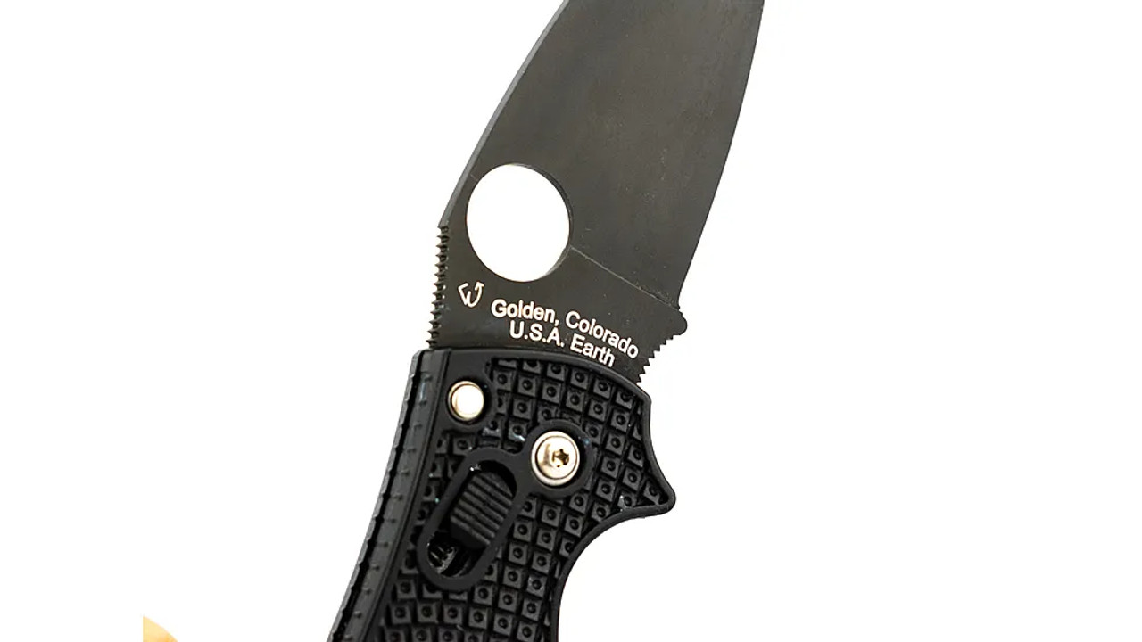 Spyderco Manix 2 - 3.375" Folding Knife, Black Blade, Lightweight, Black
