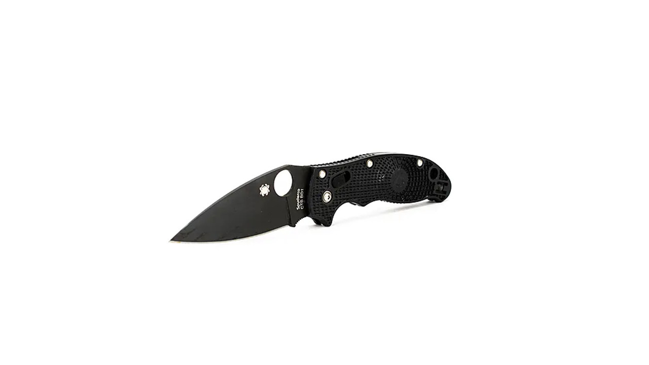 Spyderco Manix 2 - 3.375" Folding Knife, Black Blade, Lightweight, Black