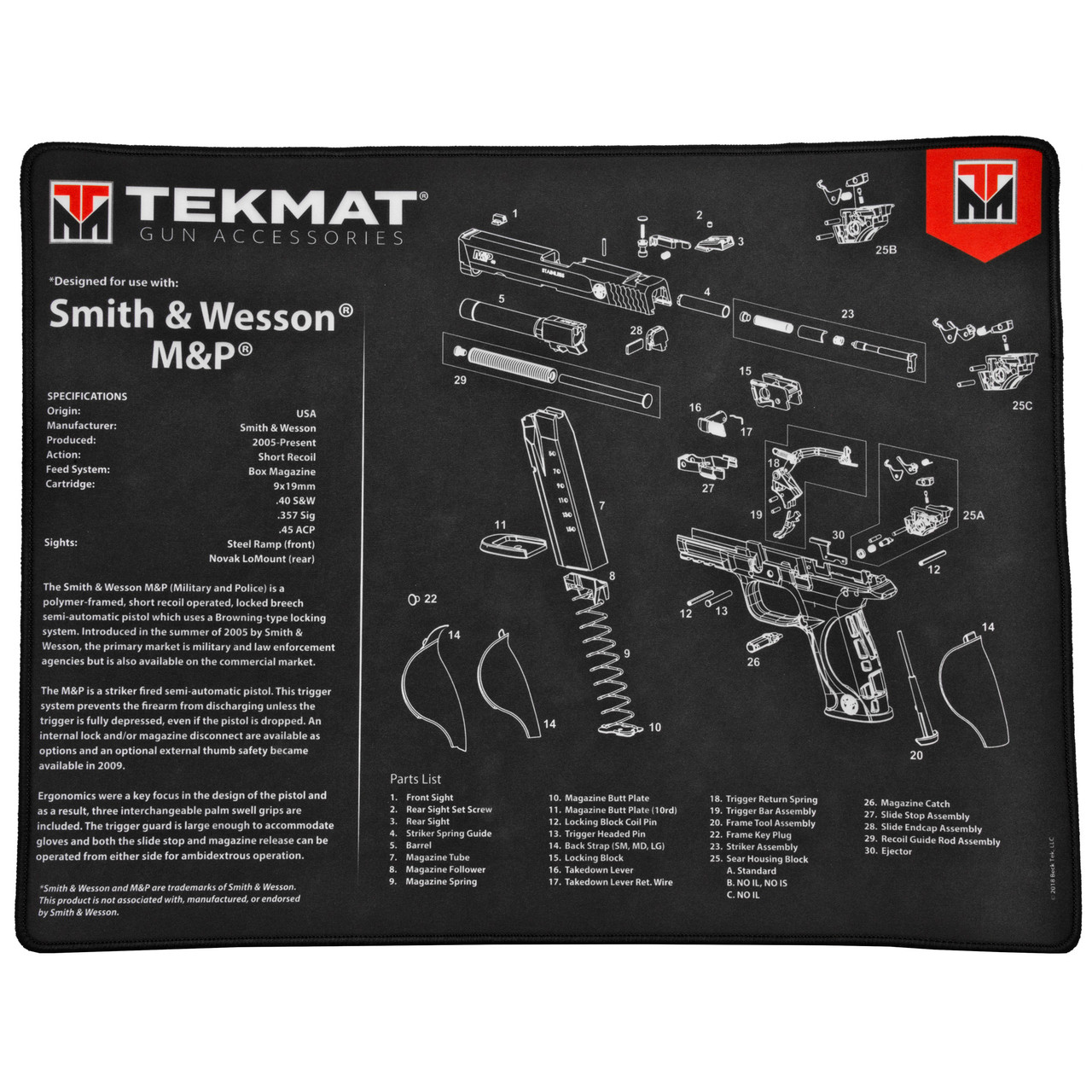 Tekmat Ultra Pstl Mat S&w M&p