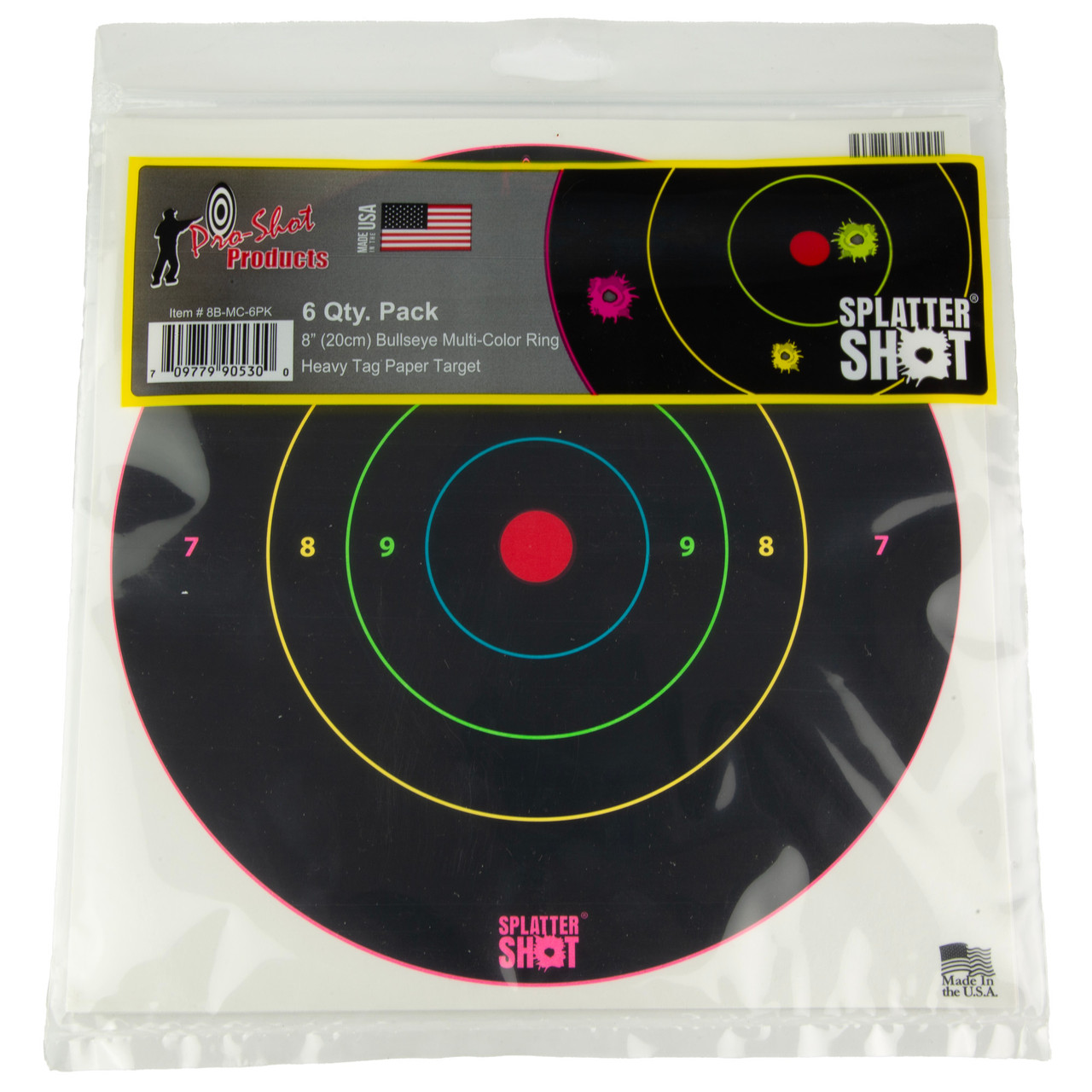 Proshot 8" Multi Bullseye 6pk