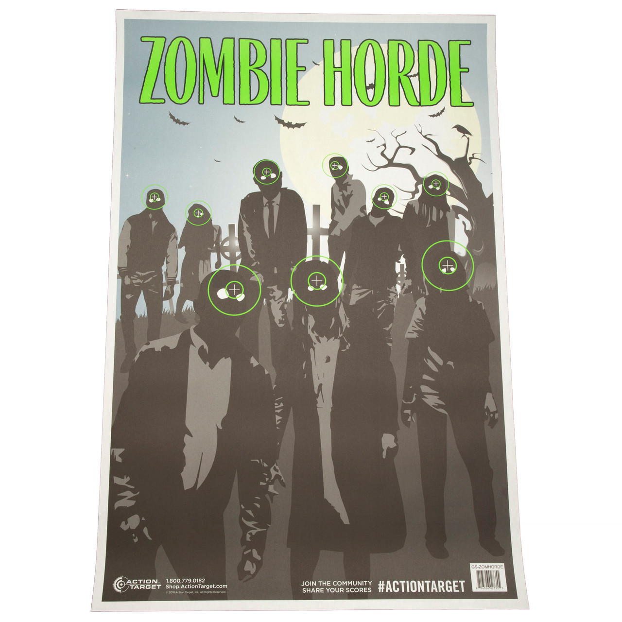 Action Tgt Zombie Horde Grn 100pk