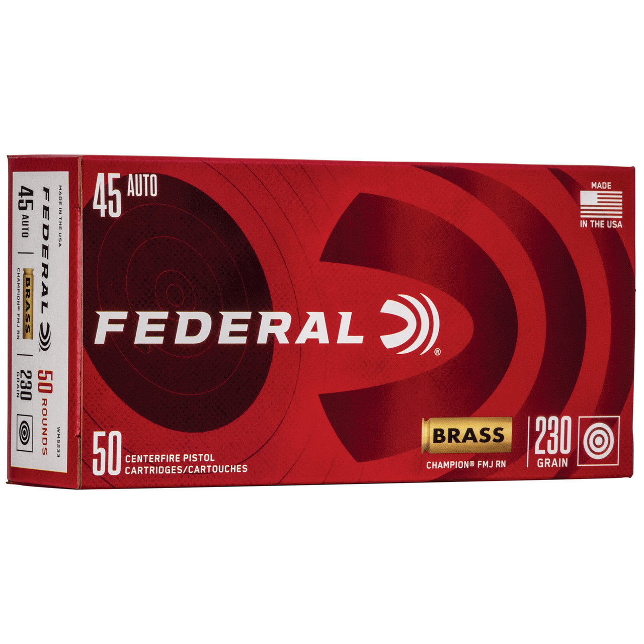 Fed Champ 45acp 230gr Fmj Brss 50/1