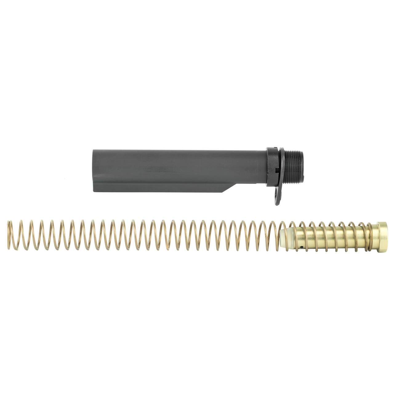 LBE Unlimited AR15 Milspec Buffer Tube Kit, Buffer Tube, Recoil Spring, Castle Nut, Receiver End Plate, Recoil Buffer, Colt Gray MILBUFKT-CG