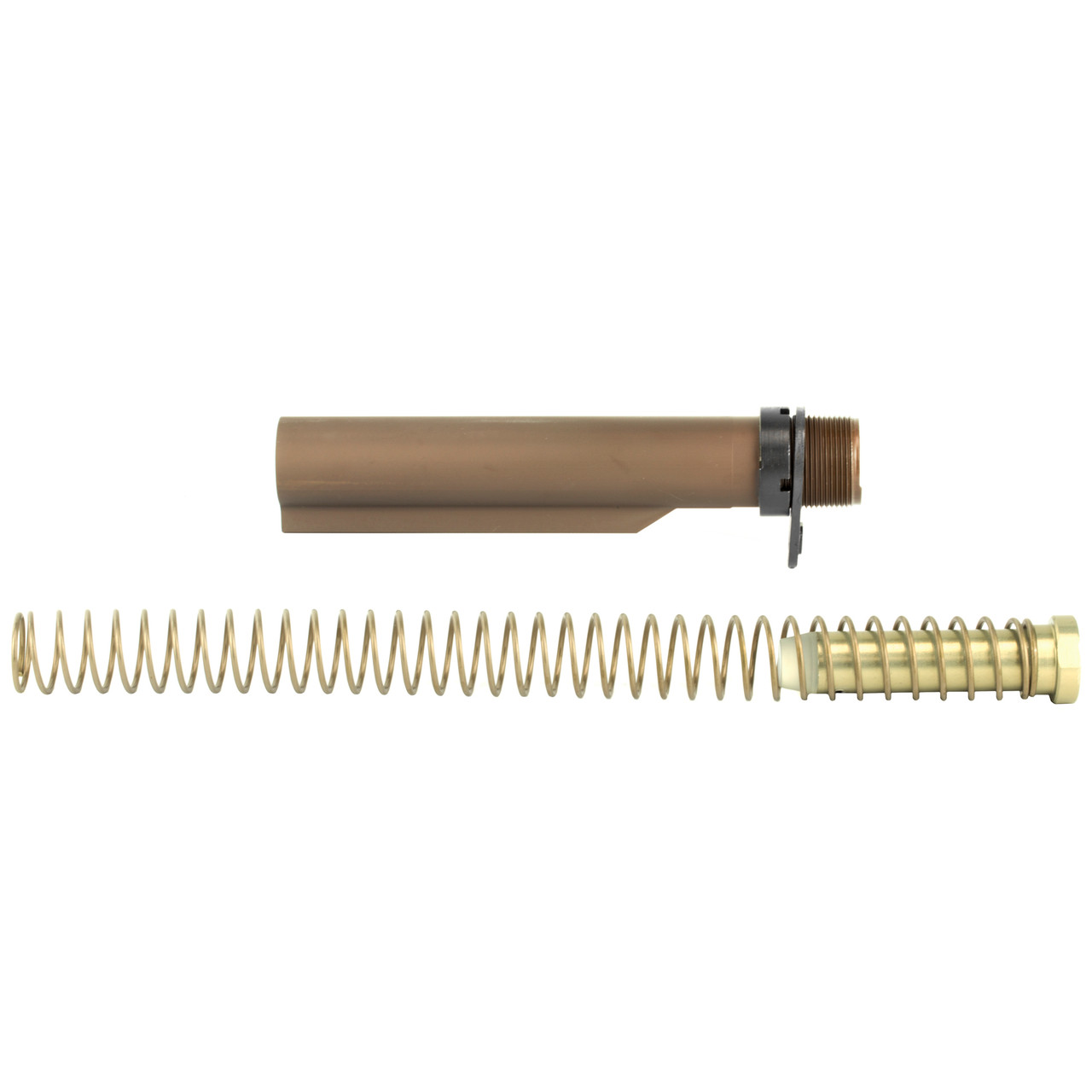LBE Unlimited AR15 Milspec Buffer Tube Kit, Buffer Tube, Recoil Spring, Castle Nut, Receiver End Plate, Recoil Buffer, Brown MILBUFKT-WB