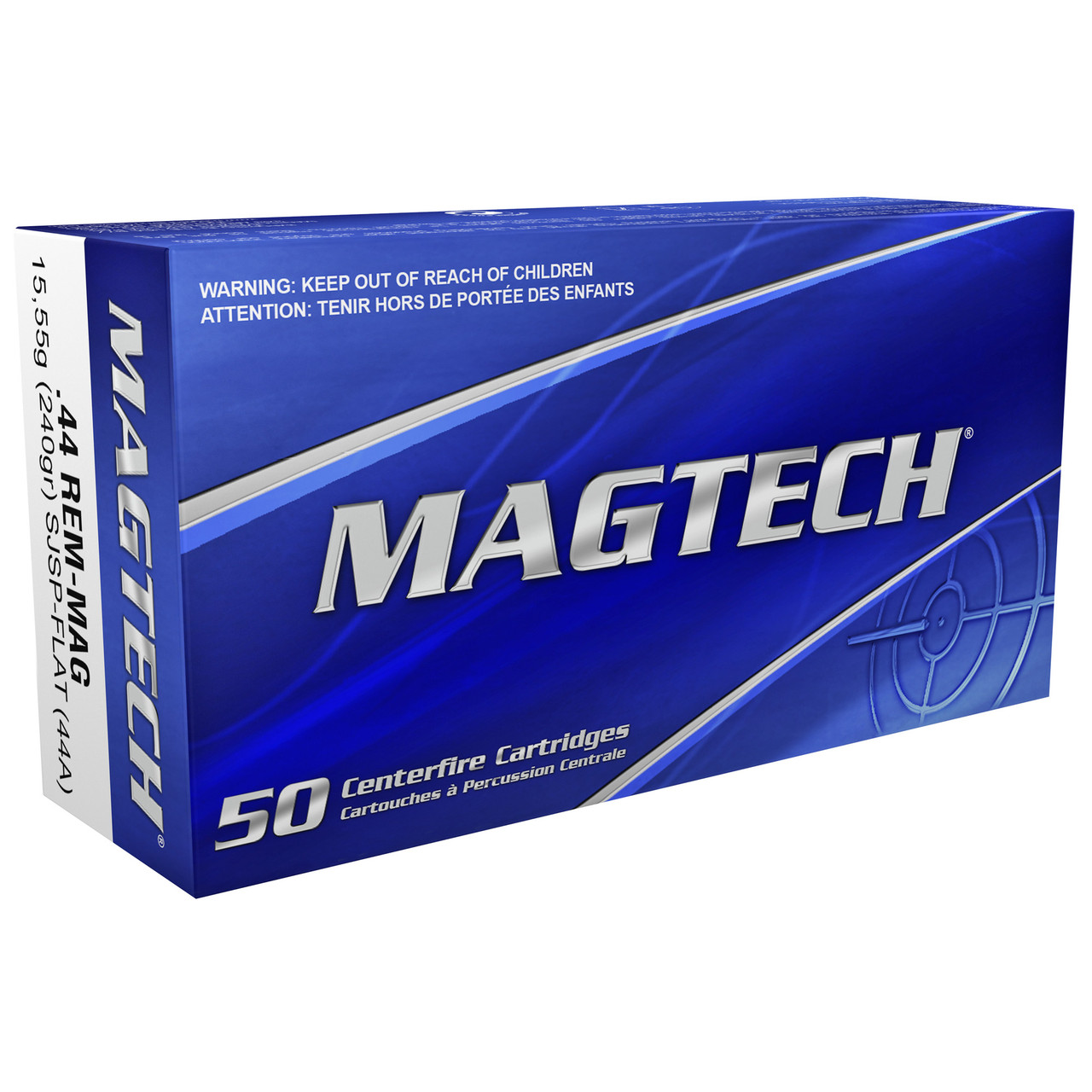 Magtech Sport Shooting, 44MAG, 240 Grain, Jacketed Soft Point, 50 Round Box 44A