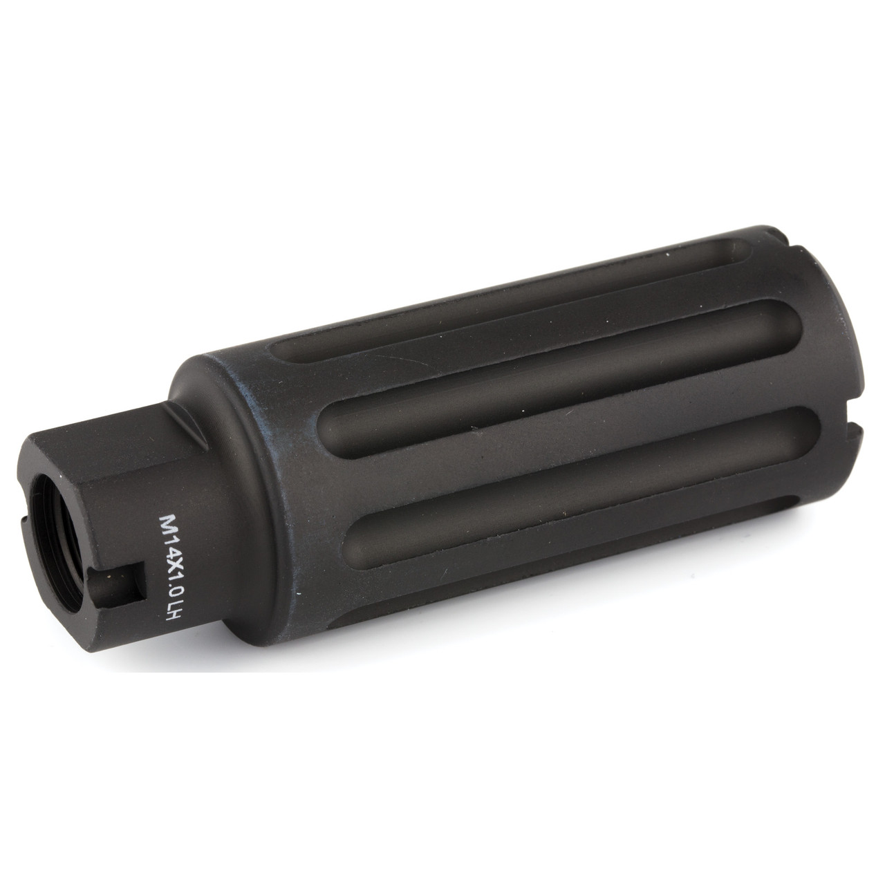 Midwest Industries Blast Can, 5/8X24 TPI, For .30 Caliber Rifles, Overall Length 3.375", Includes Crush Washer, Black Hardcoat Anodized 6061 Aluminum MI-BC762