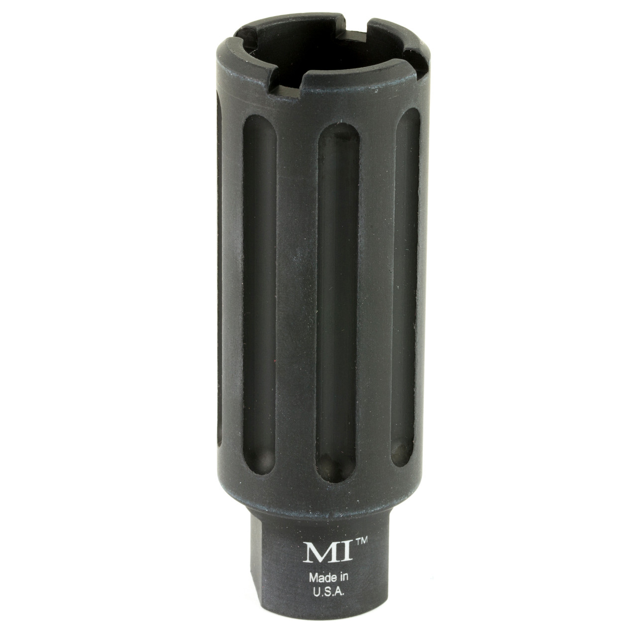 Midwest Industries Blast Can, 5/8X24 TPI, For .30 Caliber Rifles, Overall Length 3.375", Includes Crush Washer, Black Hardcoat Anodized 6061 Aluminum MI-BC762