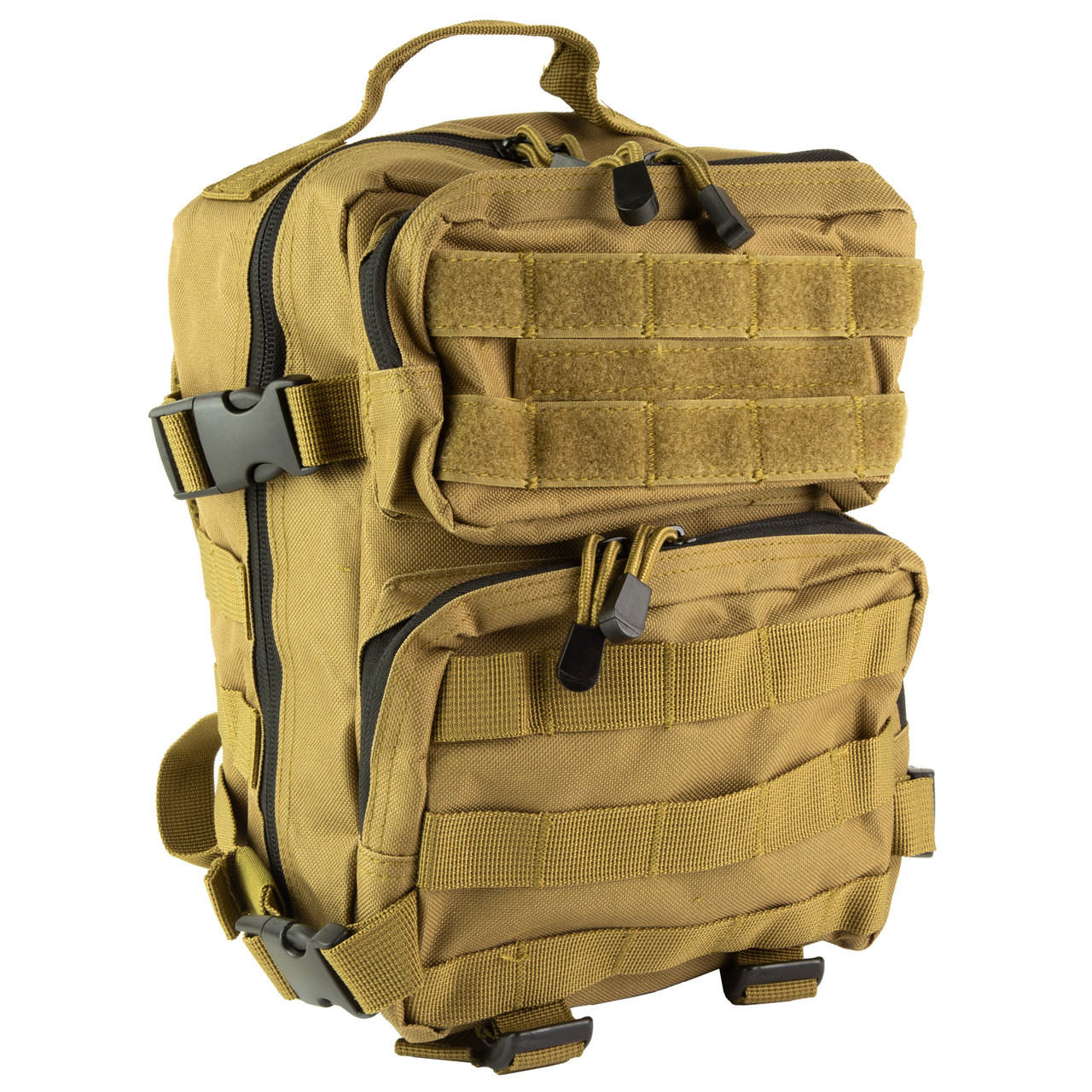 NcSTAR Every Day Pack, Backpack, 12.5"x11.5"x3" Main Compartment, Black, Two Small Compartments with Four Cinch Straps, Molle Webbing, Adjustable Bottom Straps CVEDP3056T