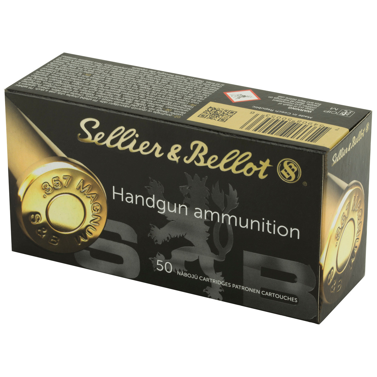 Sellier & Bellot Pistol, 357MAG, 158 Grain, Full Metal Jacket, 50 Round Box SB357A