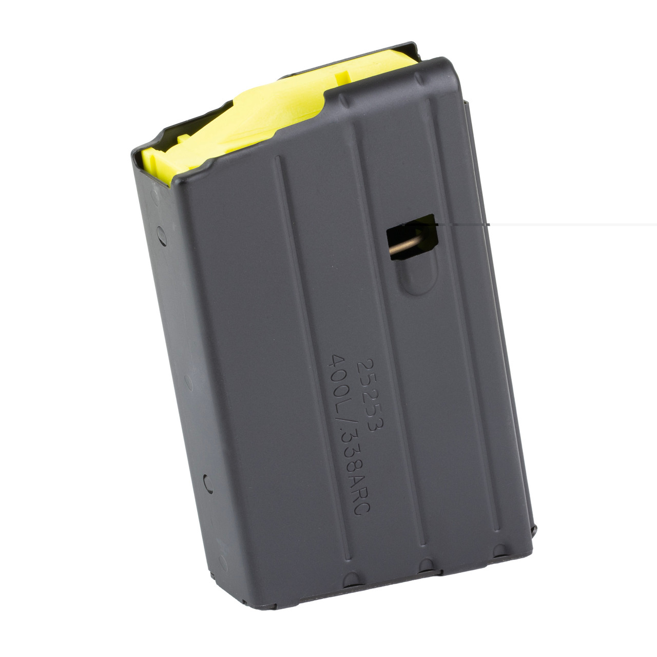 DURAMAG Magazine, DuraMag SS, 400 Legend, 10 Rounds, Fits AR-15 Rifles, Stainless Steel, Yellow Anti-Tilt AGF Follower, Black 1040041172CPD