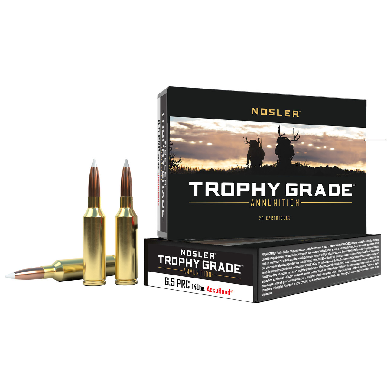 Nosler Trophy Grade, 6.5 PRC, 140 Grain, AccuBond, 20 Round Box 61014