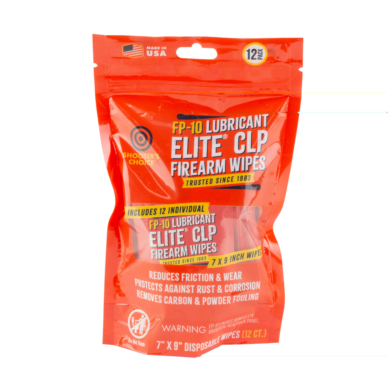 Shooter's Choice FP-10, Wipes, Pack of 12 SHF-1SWFP-12B