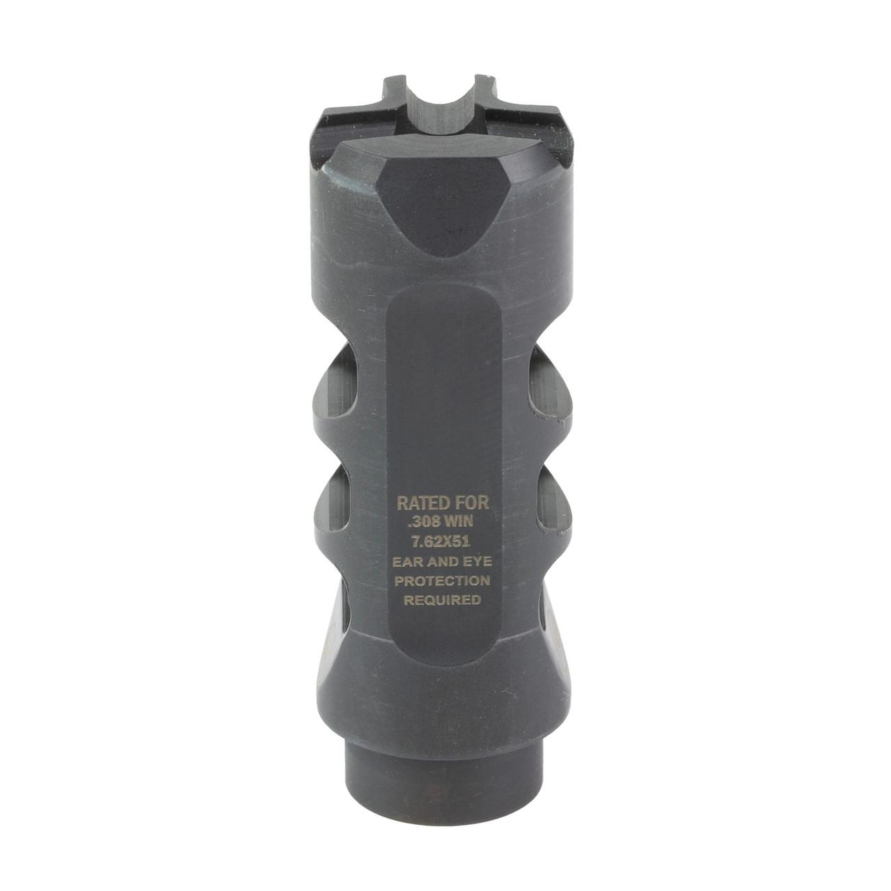 Ultradyne USA Mercury, Compensator Muzzle Brake with Timing Nut, AR, .308 Winchester/7.62NATO, 5/8X24 Thread Pitch, .975" Outside Diameter, Stainless Steel, Black UD10817