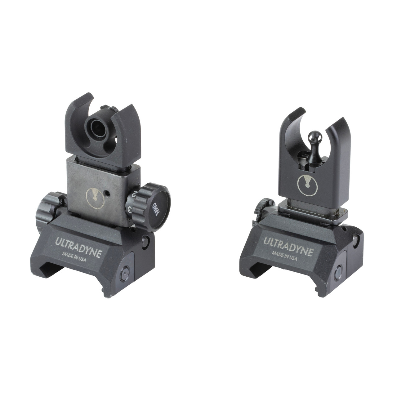 Ultradyne USA C4 Front and Rear Sight Combo, For .308/7.62, Fits Picatinny, Black UD11250
