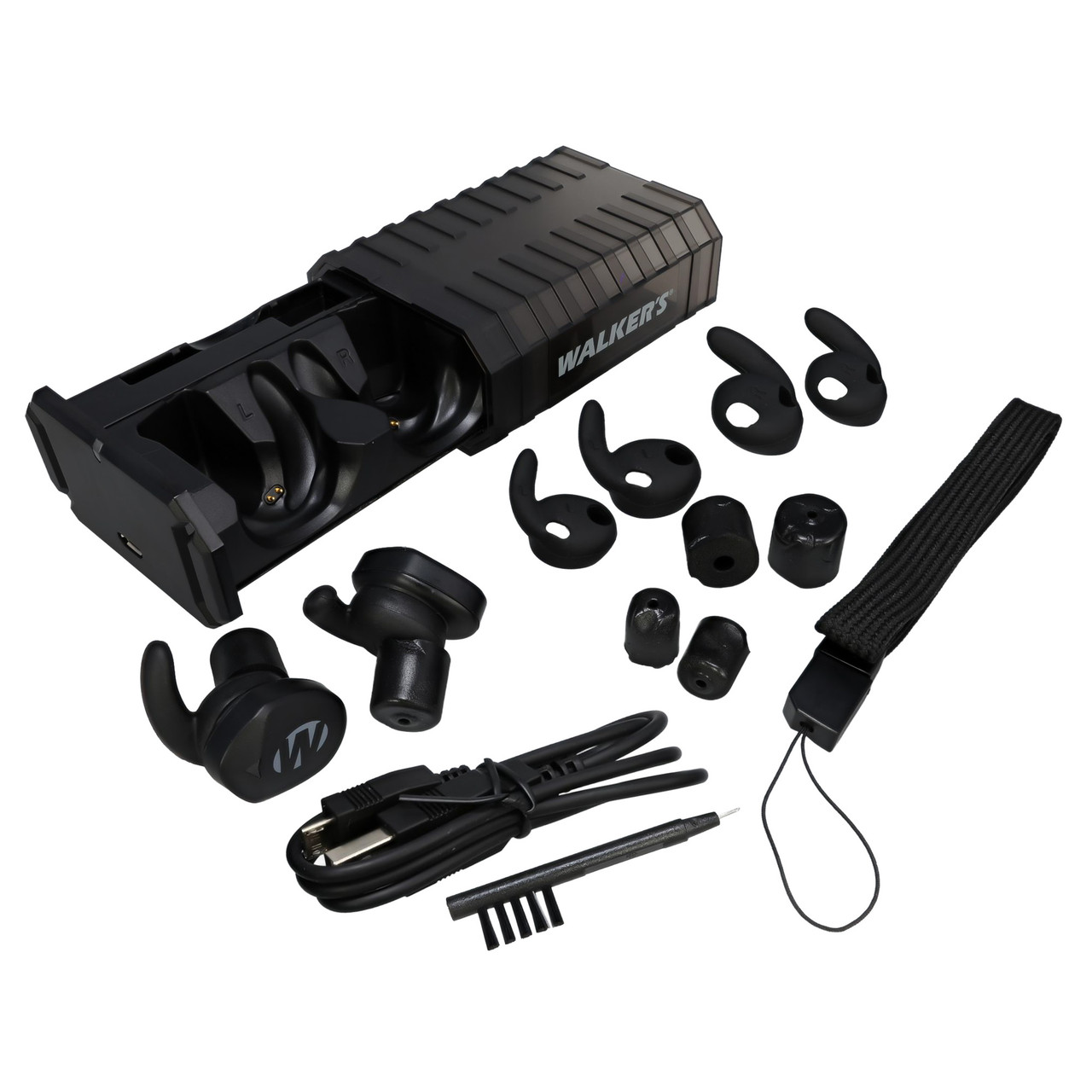 Walker's Restrictor, Electronic Ear Buds, Bluetooth, Matte Finish, Black GWP-RSTR-BT