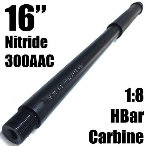 16", HBAR,1:8,300AAC, CARBINE NITRIDE BLACKOUT BARREL