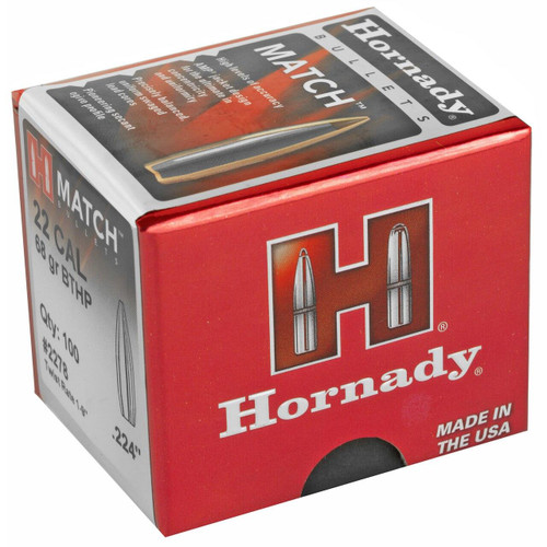 Hornady Hrndy Match 22cal .224 68gr 100ct 090255222784
