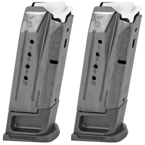 Ruger Magazines, 9MM, 10 Rounds, Fits Ruger Security-9, Two Pack, Steel 90685