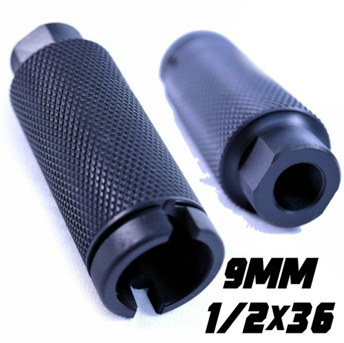 Blowout 1/2x36 Banshee Slim 2 Piece Linear Can Krink Muzzle Brake 9mm