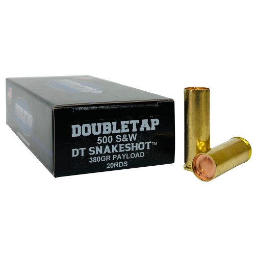 DoubleTap Ammunition SnakeShot, 500 S&W, 380 Grain, #9 Shot with Hardcast Full Wadcutter, 20 Round Box 500SWSS2