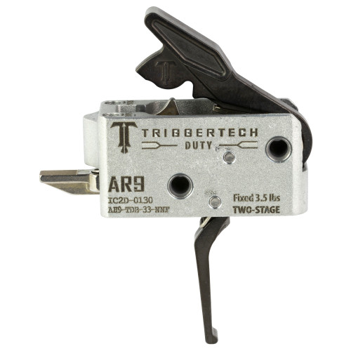 TriggerTech Duty, Flat Trigger, Two Stage, 3.5LB Pull, Fits AR-9, Anodized Finish, Black AH9-TDB-33-NNF