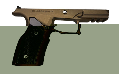 Sharps Bros. Grip Module, Fits Taurus GX4 Carry, 7075 Aluminum Construction, Cerakote Finish, Bronze, Black Grip Panels SBGM33