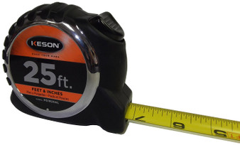Keson PG1825AL 25 Ft. Tape Measure with Automatic Lock in Feet and Inches