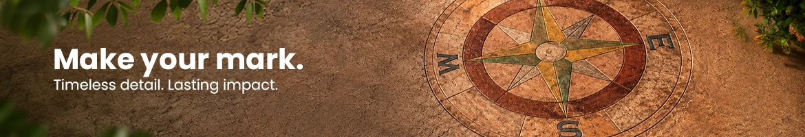 Proline Compass Rose Medallion used on concrete on the ground stained colors.