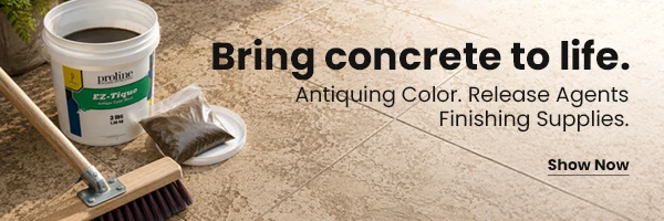 Proline EZ-Tique antiquing wash applied to textured stamped concrete