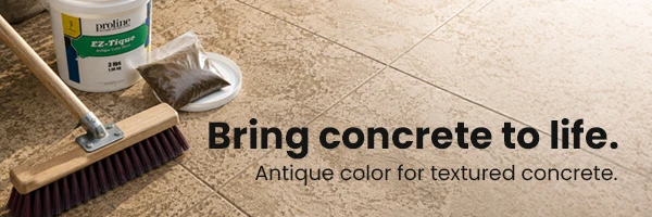 Proline EZ-Tique antiquing wash applied to textured stamped concrete
