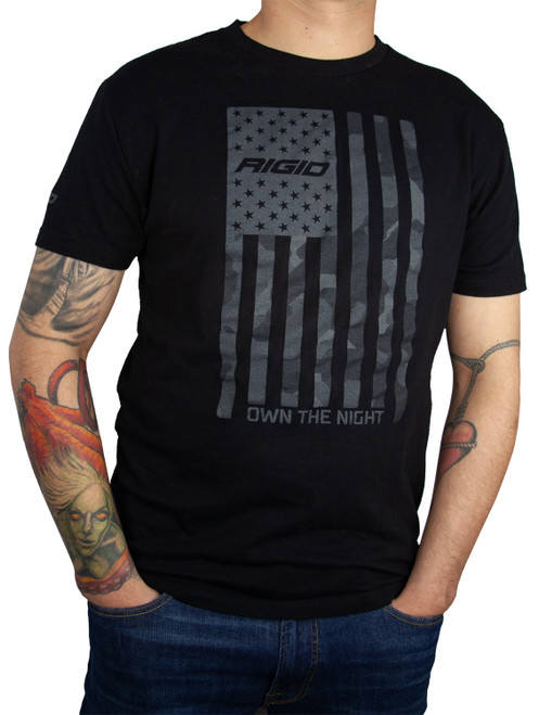 RIGID T-Shirt US Flag Black Medium - 1054