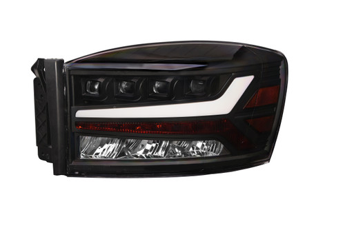 Alpha Owls 2006-2008 Dodge Ram 1500 / 2006-2009 Dodge Ram 2500/3500 Quad Pro LED Headlight - Black Housing - 7180123
