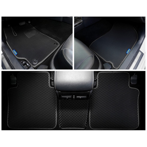 Goodyear Custom Fit Car Floor Liners for Toyota Camry 2015-2017 Black/Black 5 Pc. Set All-Weather Diamond Shape Liner Traps Dirt Liquid Rain and Dust Precision Interior Coverage - GY004042 - GY004042